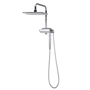 12 in. 5-Spray Dual Shower Head and Handheld Shower Head with Body Spray in Chrome