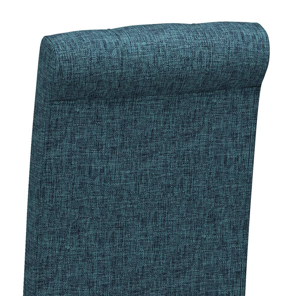 High-Back Denim Blue Linen Parsons Side Chair