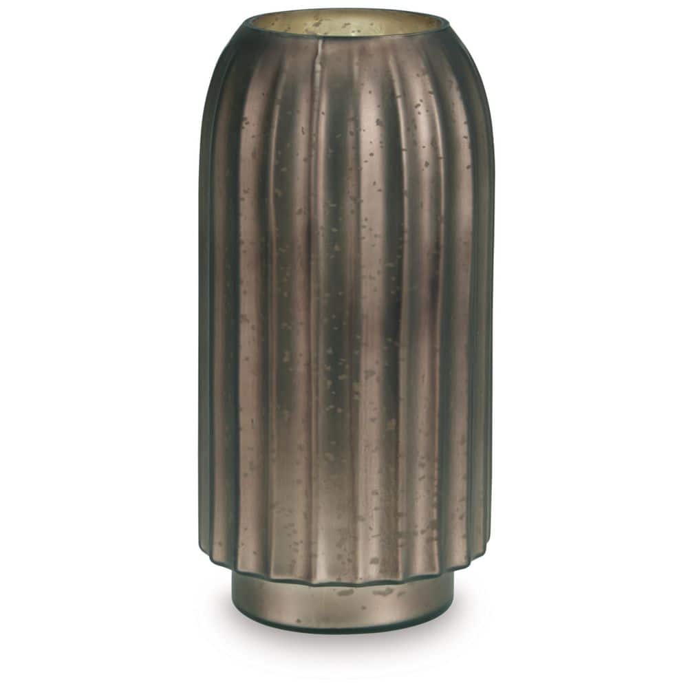 Matte Brown Fluted Glass Table Vase