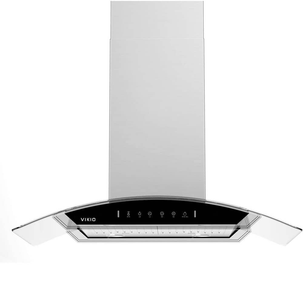30 in. 900 CFM Island Mount wih LED Light and Glass Panel Range Hood in Stainless Steel
