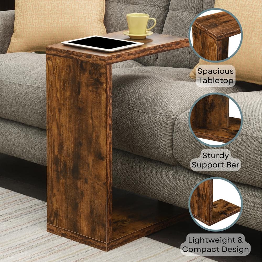 Northfield Admiral Minimalist C-Shape Barnwood End Table