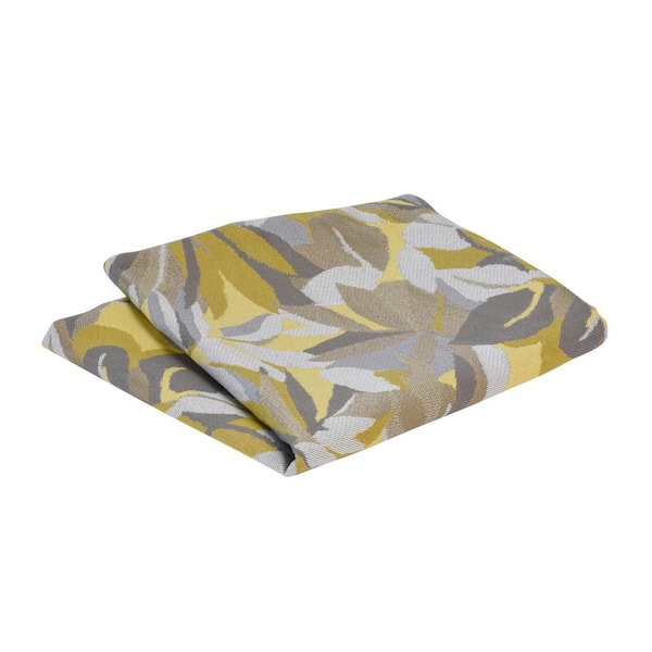 Astella Pacifica 24 in. x 24 in. Dewey Yellow Square Outdoor Throw Pillow Cover