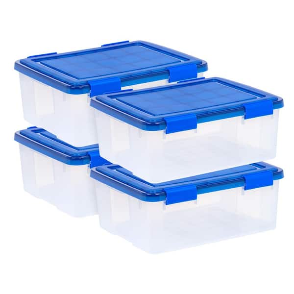 IRIS 30 Qt./7.5 Gal. WeatherPro Clear Plastic Storage Tote (Set of 4)