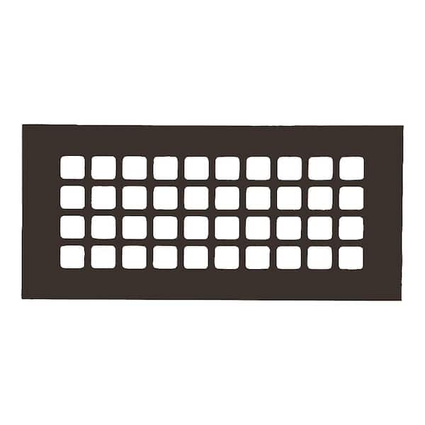 Reggio Registers Square Series 4 in. x 10 in. Aluminum Grille, Oil Rubbed Bronze without Mounting Holes