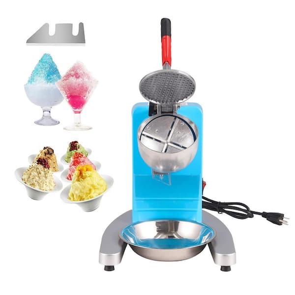 300W Ice Crusher Machine, 3520 oz. Blue Snow Cone Machine Electric Snow Cone Maker with 4 Blades, Stainless Steel Shaved