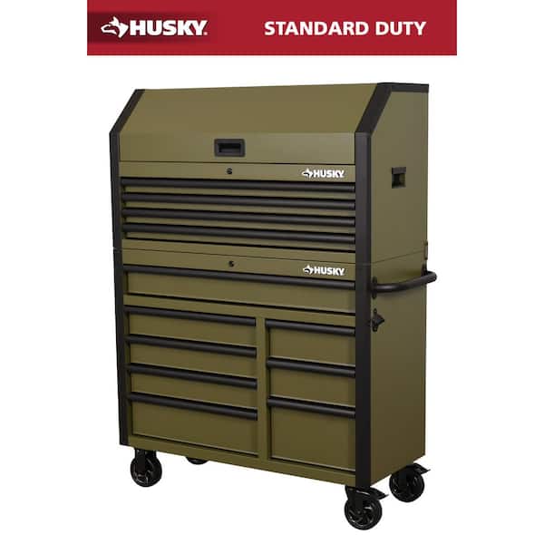 Standard Duty 42 in. x 18 in. D 12-Drawer Matte Army Green Rolling Tool Chest Combo