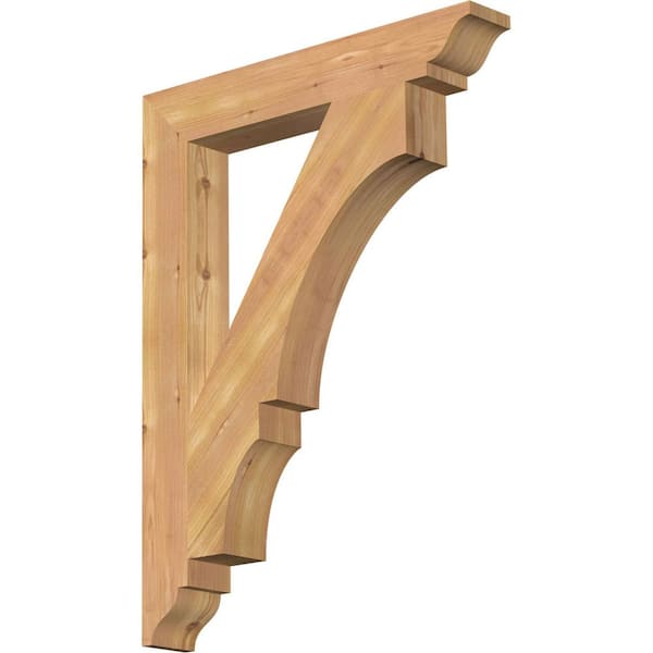 Ekena Millwork 3.5 in. x 32 in. x 24 in. Western Red Cedar Balboa Traditional Smooth Bracket