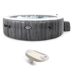 PureSpa Plus Inflatable 6-Person Hot Tub + Tray Accessory w/LED Light Strip