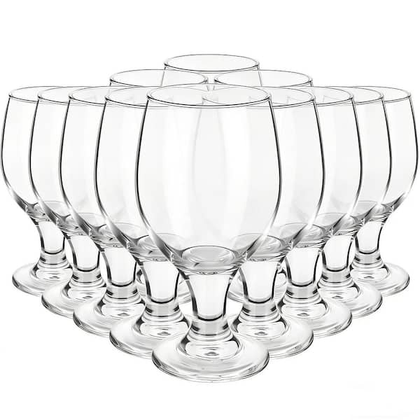 Set of 12 Water Goblet, 13.5 oz. Clear Drinking Glasses, Stemmed Water Glass for Juice Wine Beer Tea Sangria