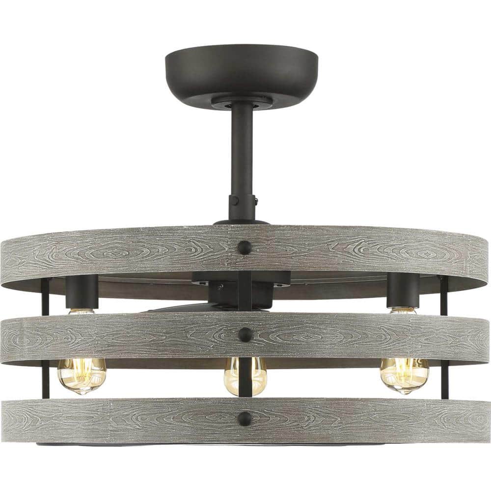 Gulliver 23.5" Gray Wood and Metal Chandelier Ceiling Fan
