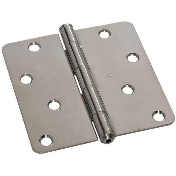 Stanley-National Hardware 4 in. x 4 in. Stainless Steel 1/4 in. Radius Residential Hinge-DISCONTINUED