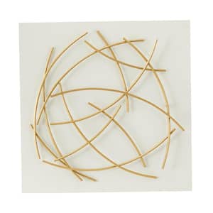 White Wood Contemporary 24 in. x 24 in. Wall Decor