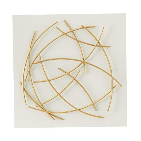 Litton Lane White Wood Contemporary 24 in. x 24 in. Wall Decor