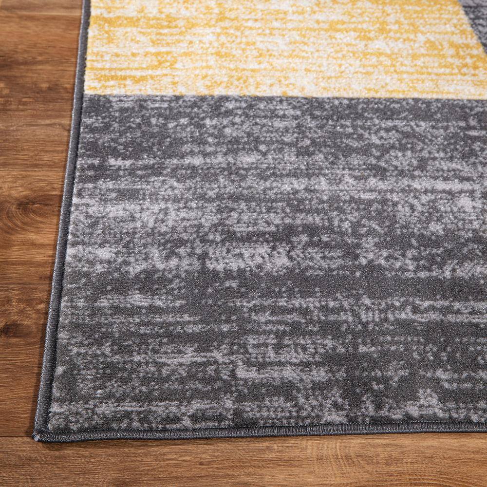 Yellow and Gray Geometric Rectangular 5' x 7' Area Rug