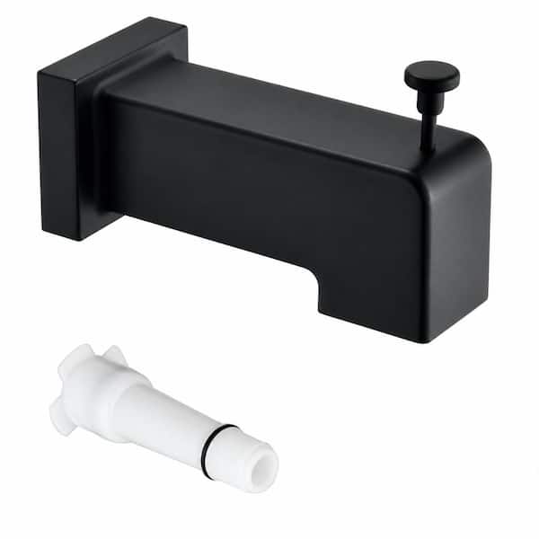 Matte Black Stainless Steel Slip-On Diverter Tub Spout for 1/2 in. Copper Pipe with Hardware