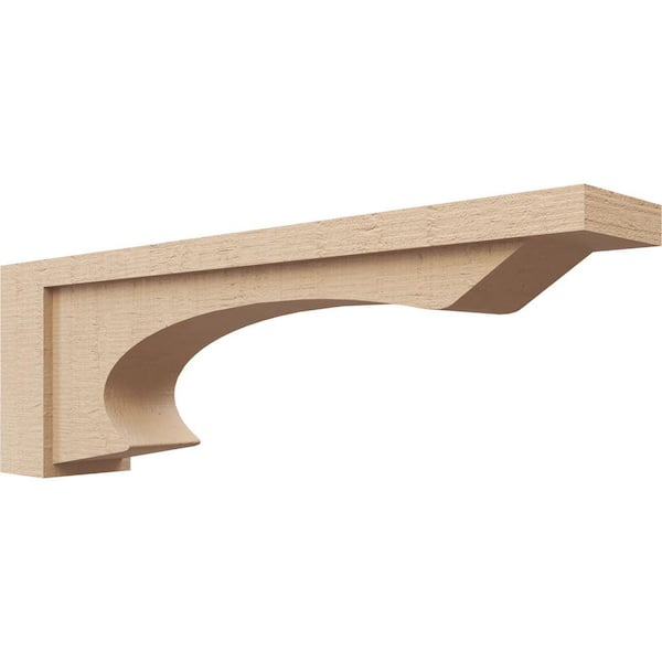 Ekena Millwork 5 in. x 10 in. x 30 in. Thin Emerson Rough Cedar Woodgrain TimberThane Corbel, Primed Tan