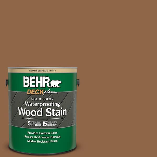 BEHR DECKplus 1 gal. #SC-115 Antique Brass Solid Color Waterproofing Exterior Wood Stain