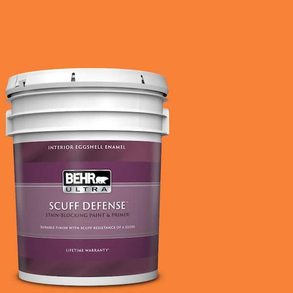 BEHR ULTRA 5 gal. #230B-6 Orange Burst Extra Durable Eggshell Enamel Interior Paint & Primer