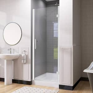 30 in. W x 72 in. H Frameless Pivot Swing Shower Door in Chrome Finish with 1/4 in. Clear Glass Right Hinged with Handle