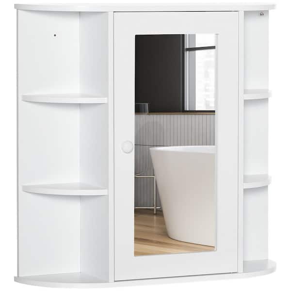 26 in. W x 24.75 in. H Rectangular MDF Surface Mount Medicine Cabinet with Mirror in White