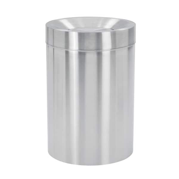50 gal. Heavy-Duty Stainless Steel Commercial Trash Can with Swing Lid