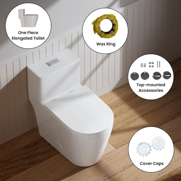 Casta Diva 12 in. Rough-in Elongated One-Piece Skirted Toilet in