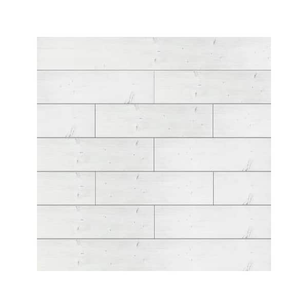 Afoxsos Farmhouse Style 1/4 in T x 5 in. W x 2 ft. L Shiplap Cedar Boards 10-Pack in Wash White