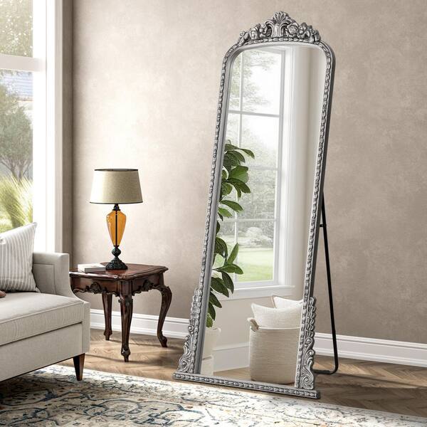 THKSHOUZ Silver 31.5 in. W x 70.8 in. H Rectangle Metal Full