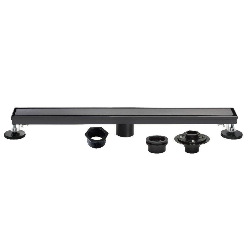 Watercourse 28 in. Stainless Steel Linear Shower Drain with Tile-In Pattern in Matte Black price history on PriceWatchPro