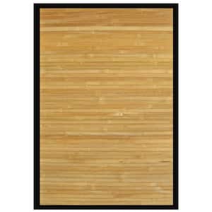 Contemporary Natural Light Brown with Black Border 2 ft. x 3 ft. Area Rug