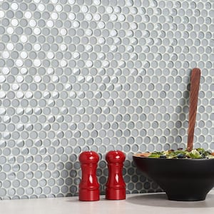 Contempo Gray Circles 11-1/2 in. x 12 in. 8 mm Polished and Frosted Glass Mosaic Tile (0.96 sq. ft. )
