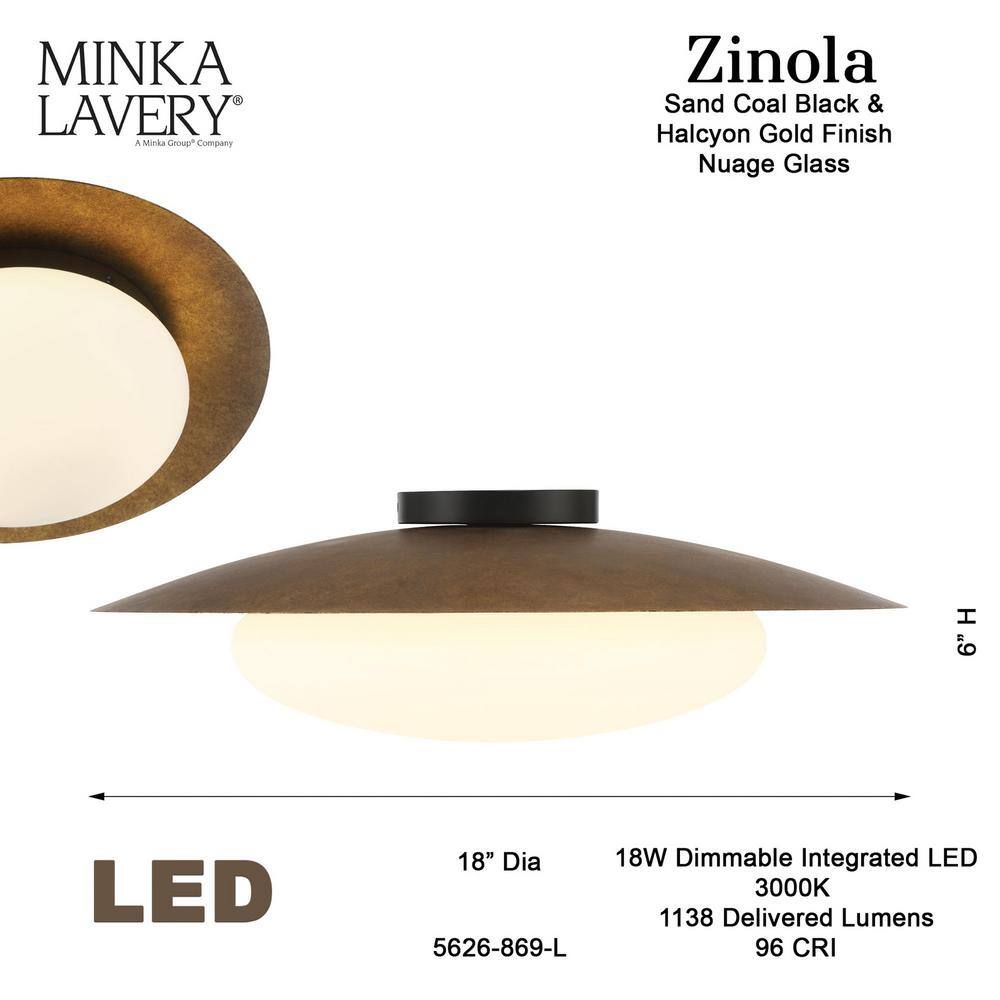 Halcyon Gold and Glass LED Flush Mount Ceiling Light