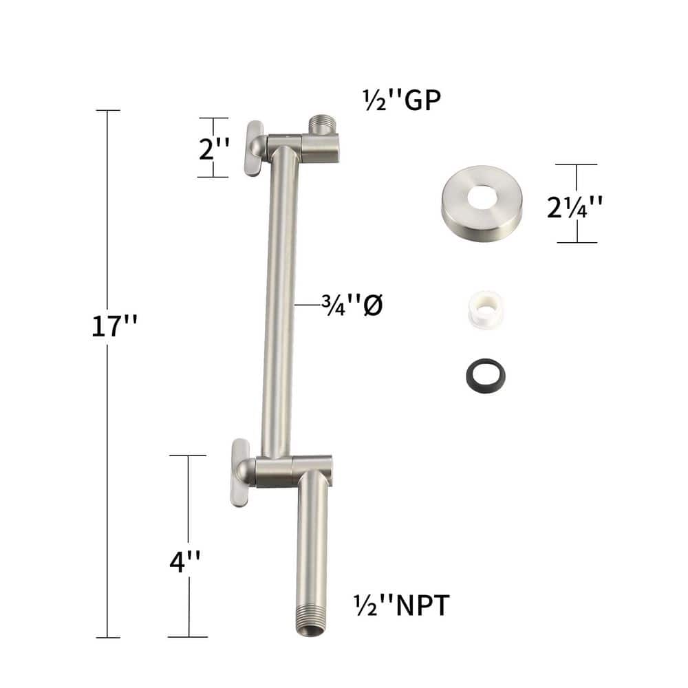 Polished Chrome Adjustable Wall-Mounted Rain Shower Head