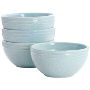 Alemany 26fl. oz. 6.2in Aqua Blue Stoneware Cereal Bowl Set of 4