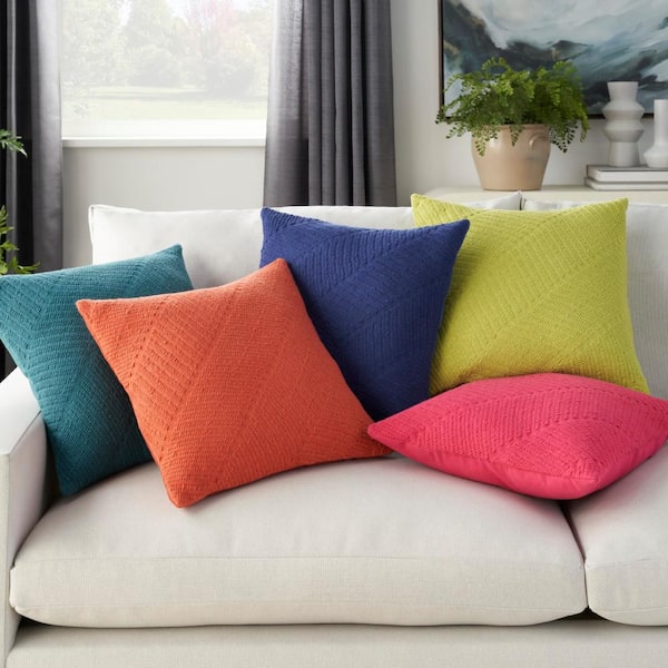 18x18 Throw Pillow Cover: Diagnol Corded Stripe