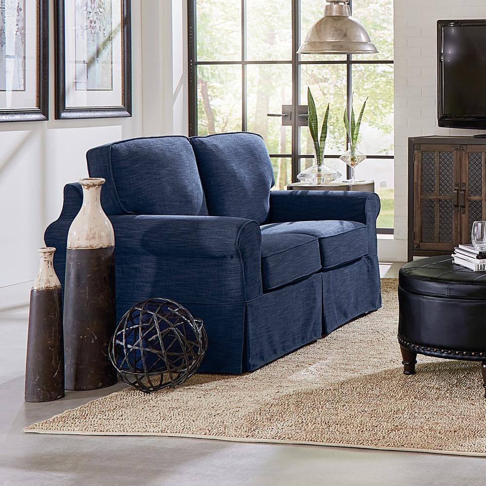 Ashton Cottage Charm Navy Blue Slipcover Loveseat