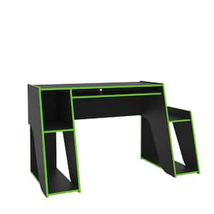 Mission 47 in. Black and Green Gaming Desk
