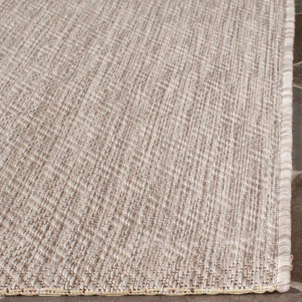 Beige and Gray Geometric Low Pile Indoor/Outdoor Area Rug