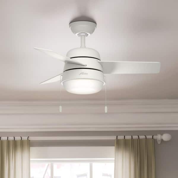 Hunter Aker 36 in. LED Indoor Fresh White Ceiling Fan with Light 59301  The Home Depot