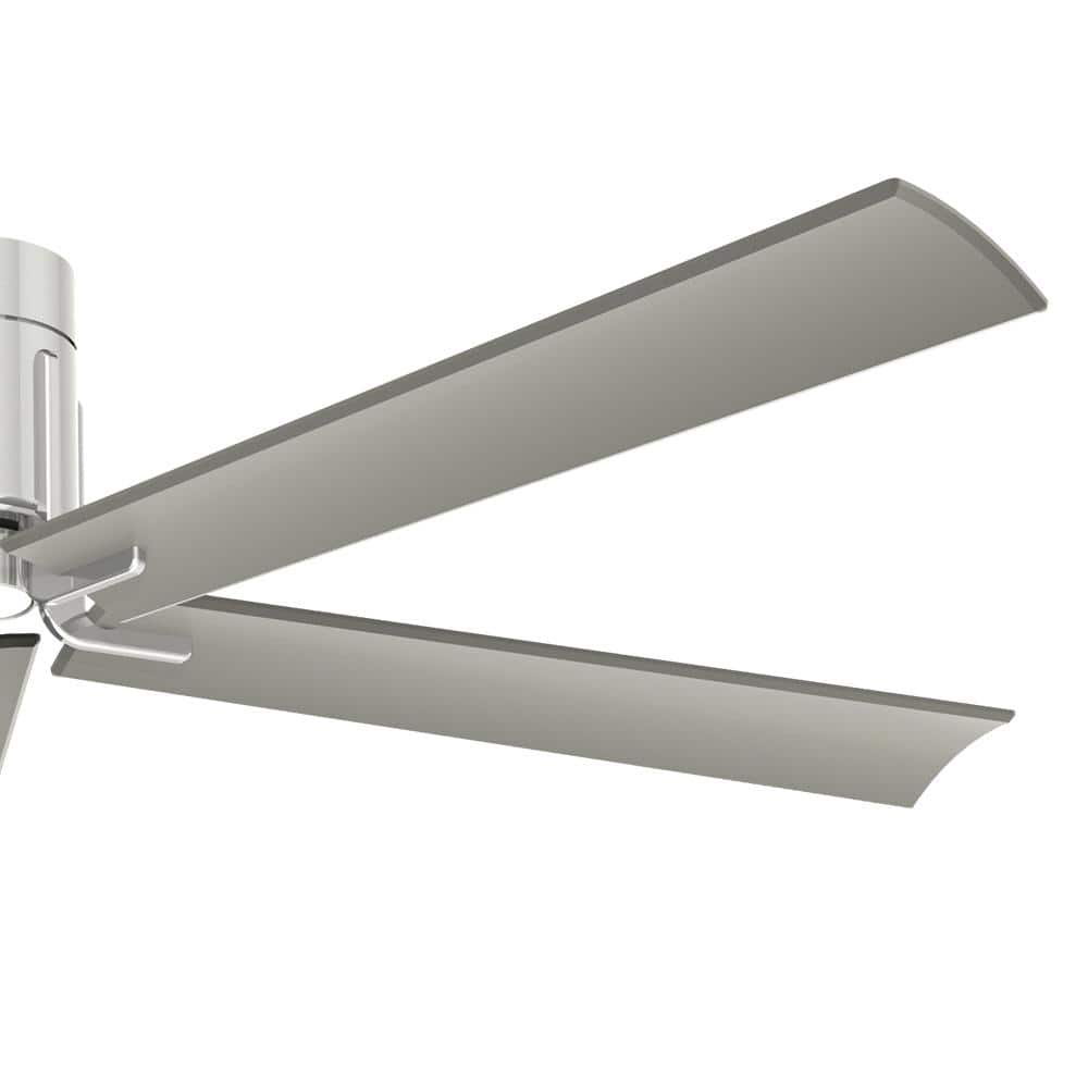 Sleek Polished Nickel 60" LED Ceiling Fan with Remote and Etched Glass