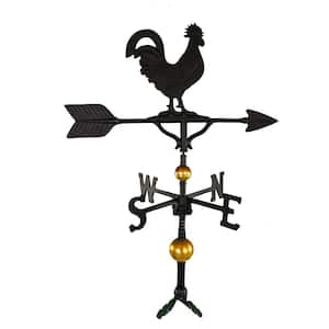 32 in. Deluxe Black Rooster Weathervane