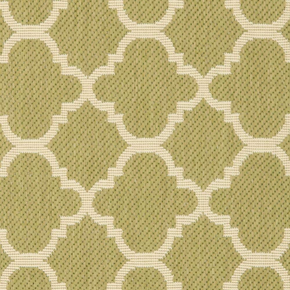 Green and Beige Rectangular Synthetic Outdoor Area Rug