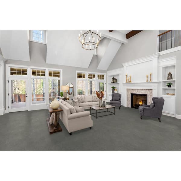 Perfected II  - Classy - Gray 60 oz. SD Polyester Texture Installed Carpet