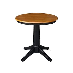 Olivia Black/Cherry 30 in. Round Solid Wood Dining Table