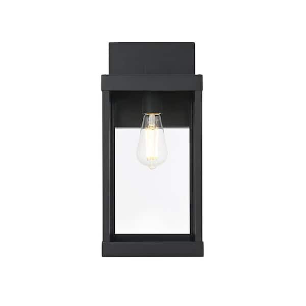 18 in. Black Outdoor Hardwired Wall Sconce with No Bulbs Included