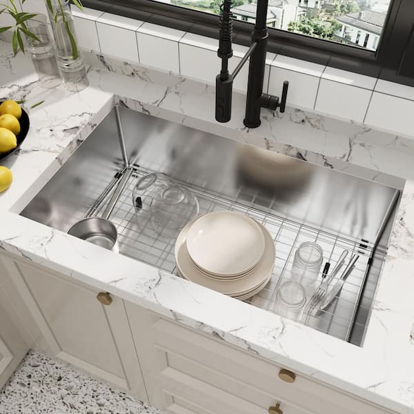 36 in. Undermount Single Bowl 18 Gauge Stainless Steel Kitchen
