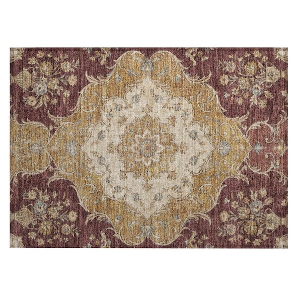 Chantille Machine Washable Indoor/Outdoor Abstract ACN3080 Burgundy 2 ft. x 3 ft. Accent Rug