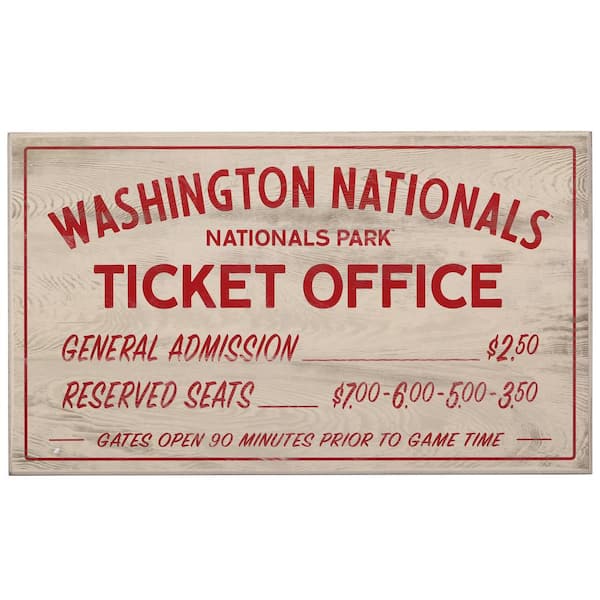 Open Road Brands Washington Nationals Vintage Ticket Office Wood Wall Decor  90183560-s - The Home Depot