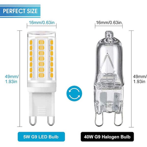 YANSUN Equivalent G9 Non-Dimmable LED Light Bulb, Warm White 3000K X110VGD00102G9-5 - Home Depot