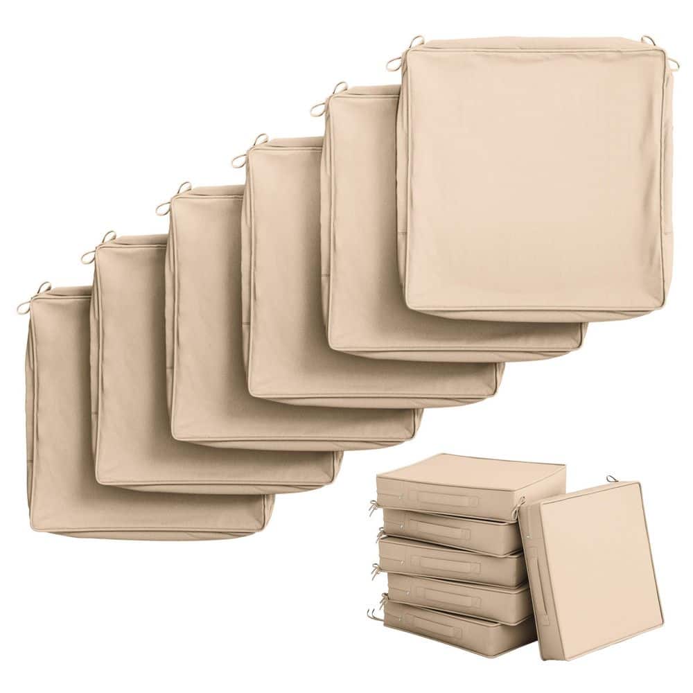 24 in. x 24 in. (6-Pack) Slipcover Repacement Outdoor Fade&Splash Resistant Couch Seat Cushion Cover Sand price history on PriceWatchPro